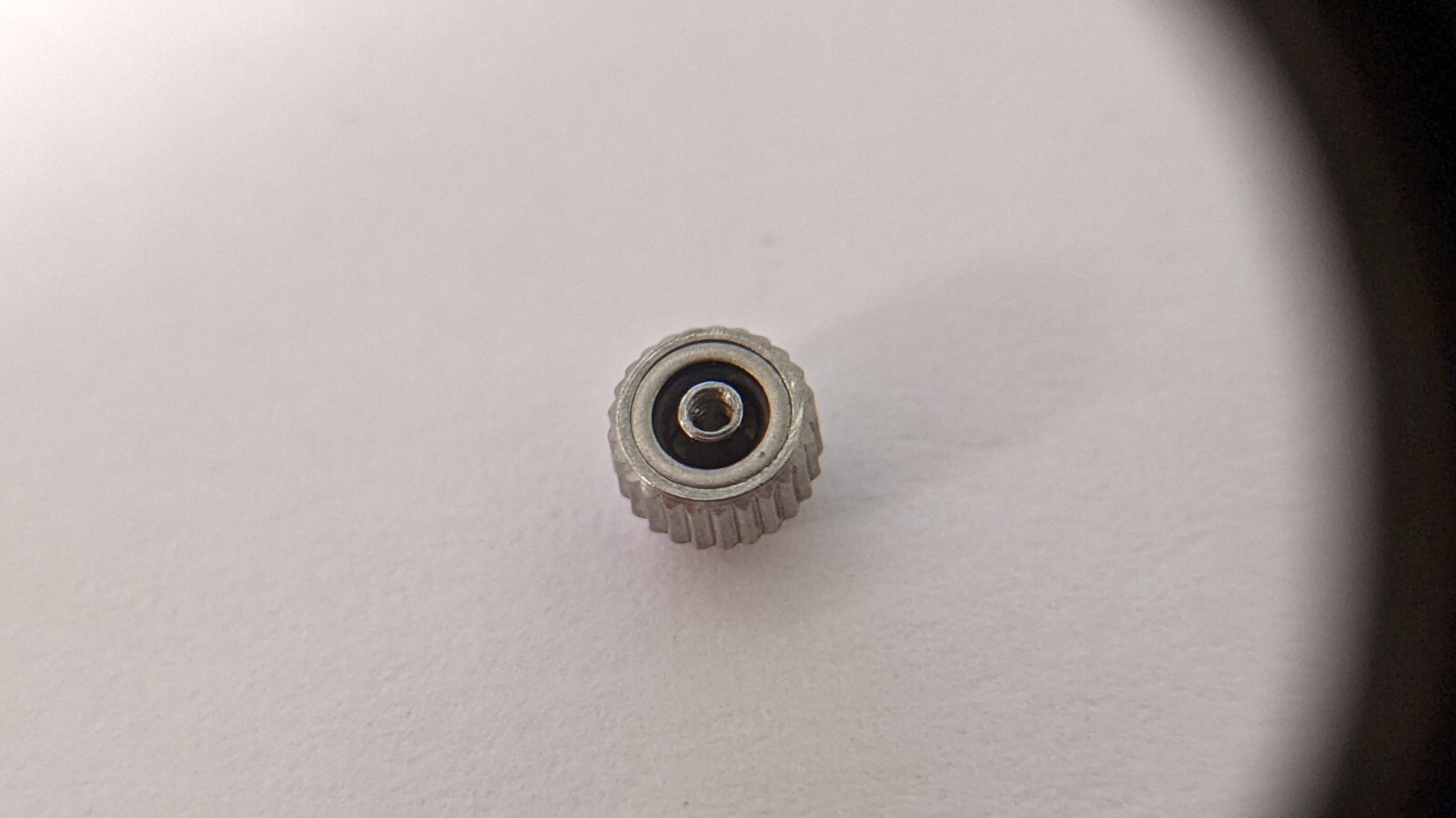 Unbranded Ω OM crown White S/S 4.0mm x 2.0mm tube tap10 (0.90mm stem thread)