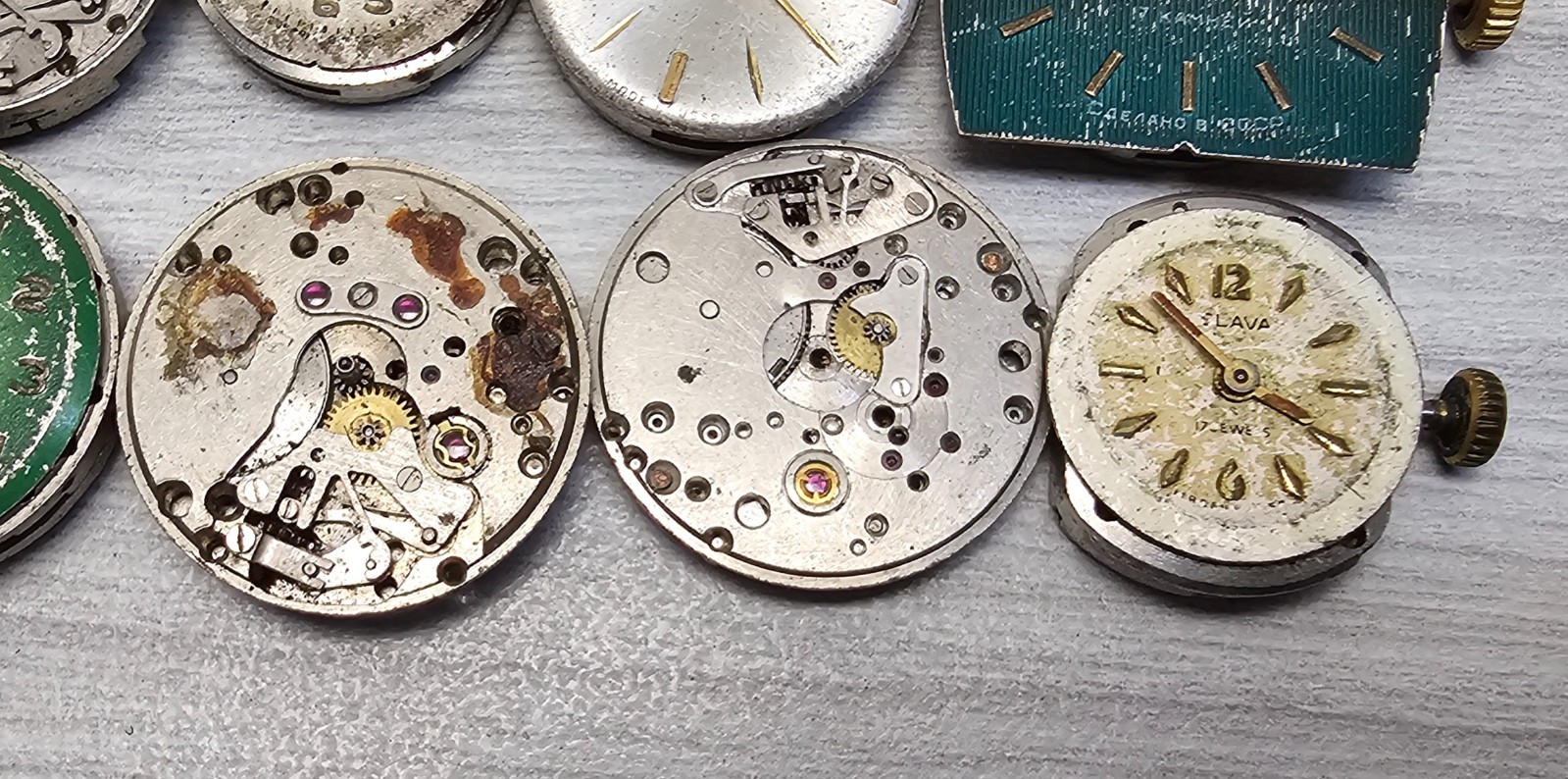Vintage Soviet Watch Lot 10 USSR Slava Chaika Zarya Luch Parts Repair Steampank