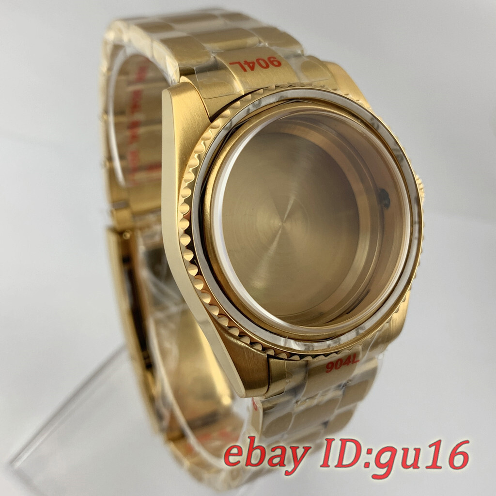 36mm Gold Watch case Ceramic bezel Fit NH35 NH36 Miyota 8215 ETA2836 2824 PT5000