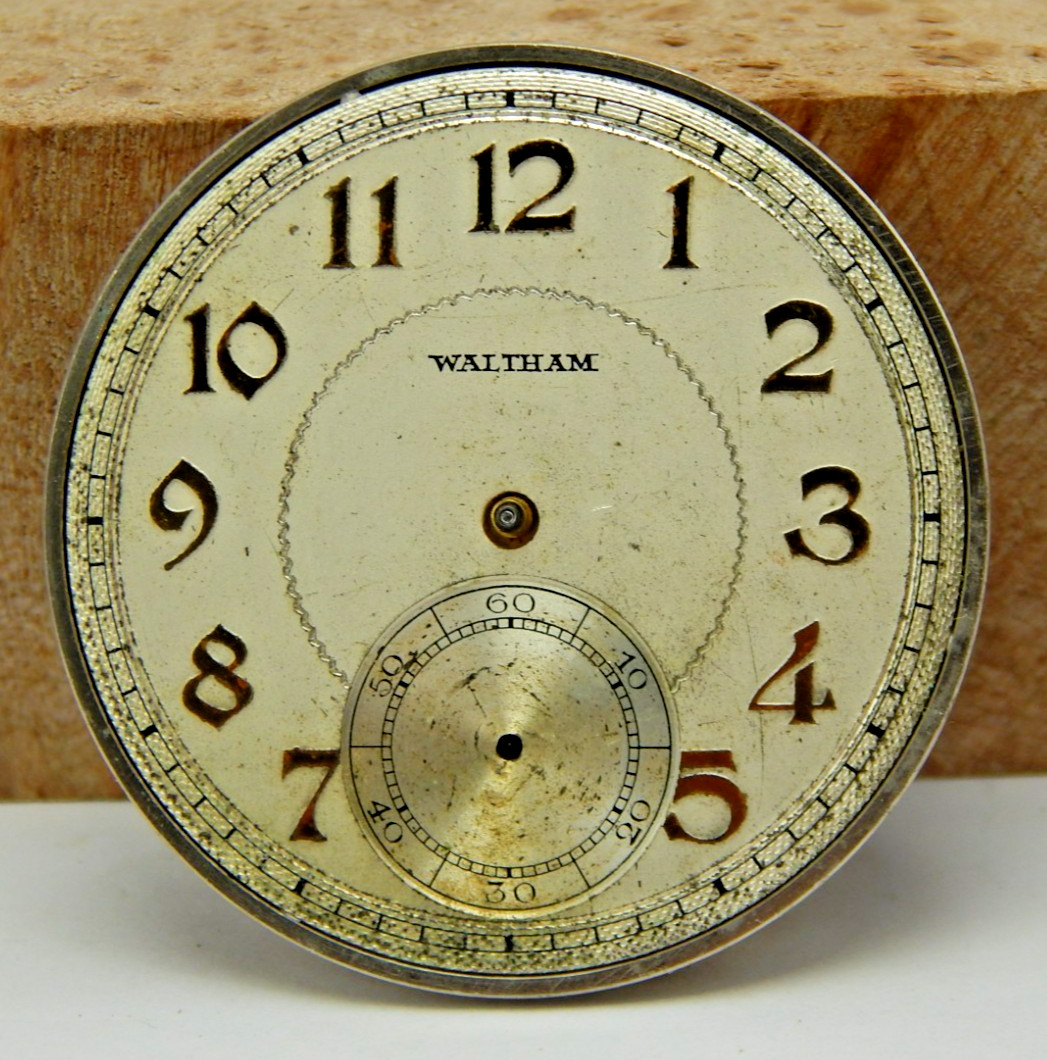 Antique 1929 Waltham 225 17 jewel 12s open face pocket watch movement with dial