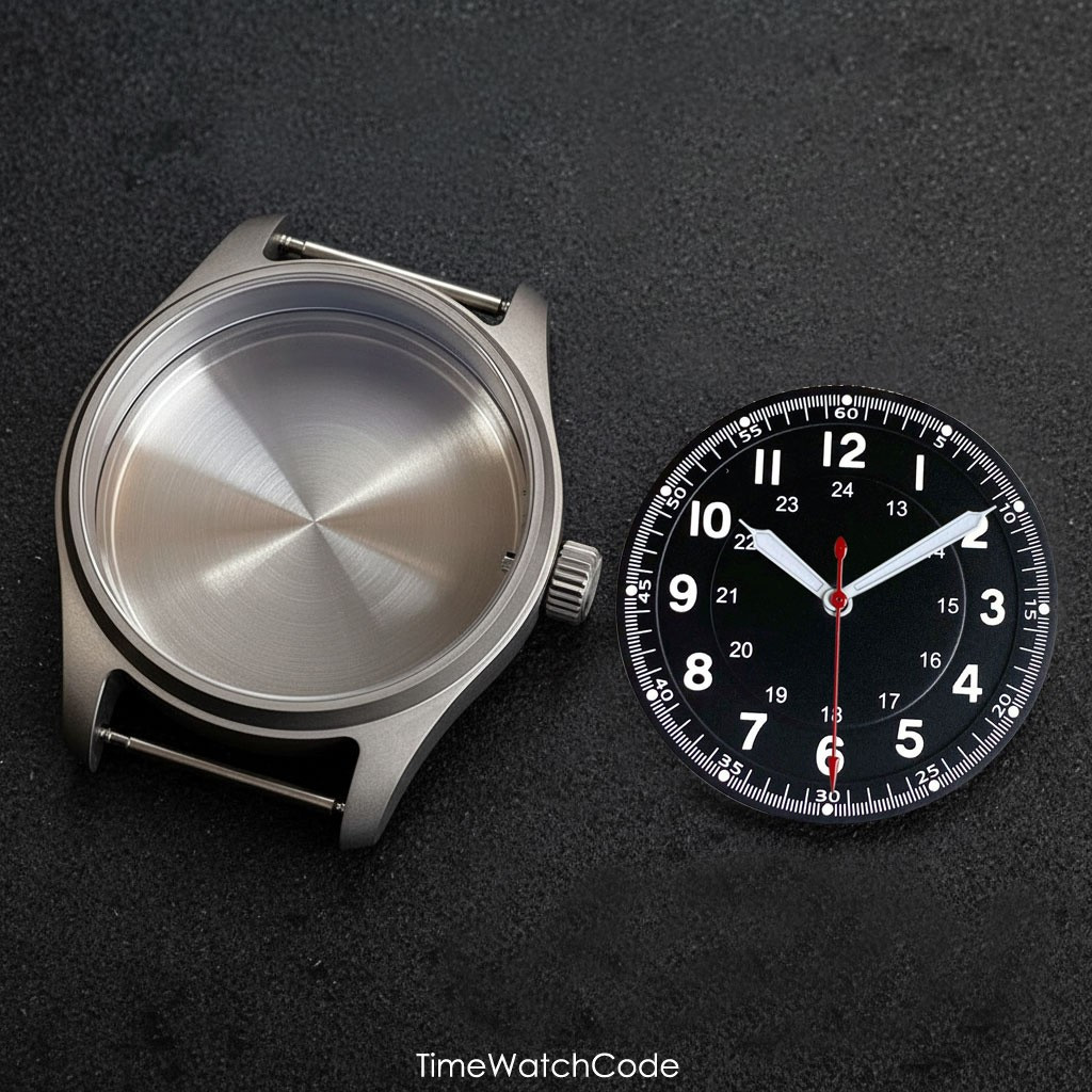 Titanium NH35 Pilot Watch Case 39mm for NH36/38 PT5000 ETA2824 SW200 Miyota8215