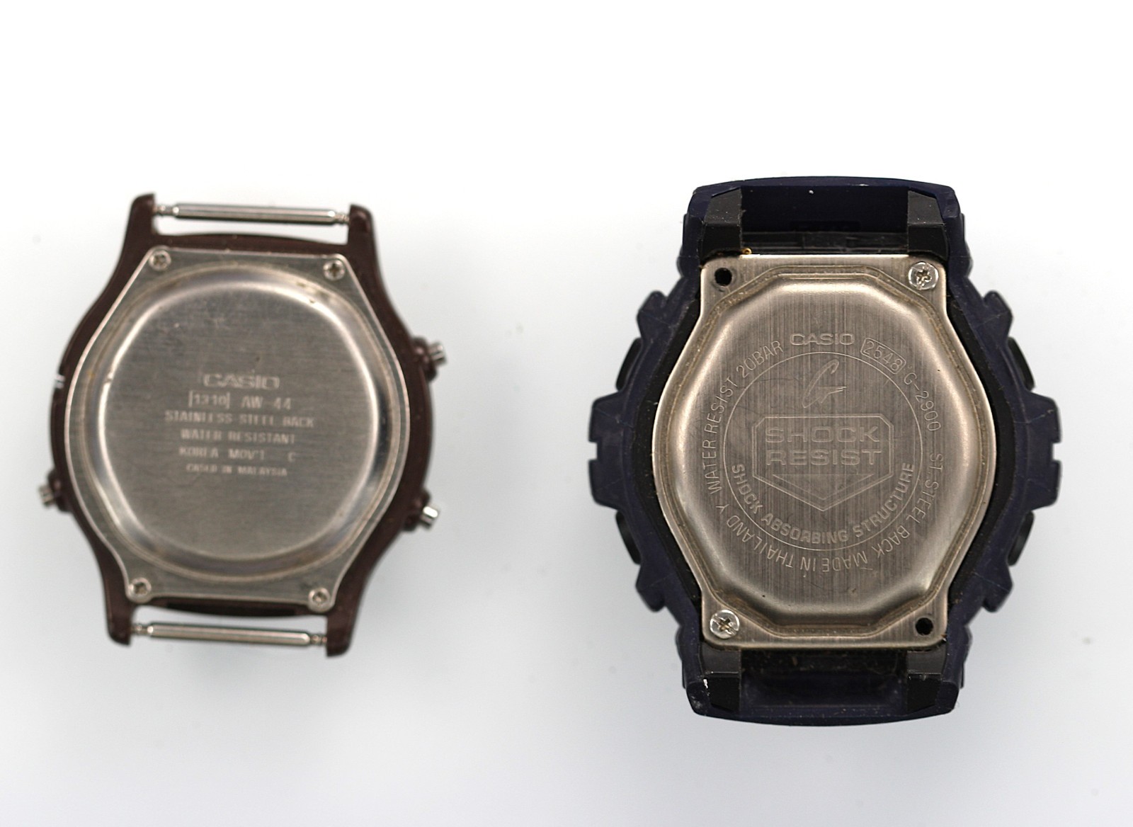 Casio Watch Mens 2pc G-Shock Black Plastic Stainless Steel Quartz NON-WORKING