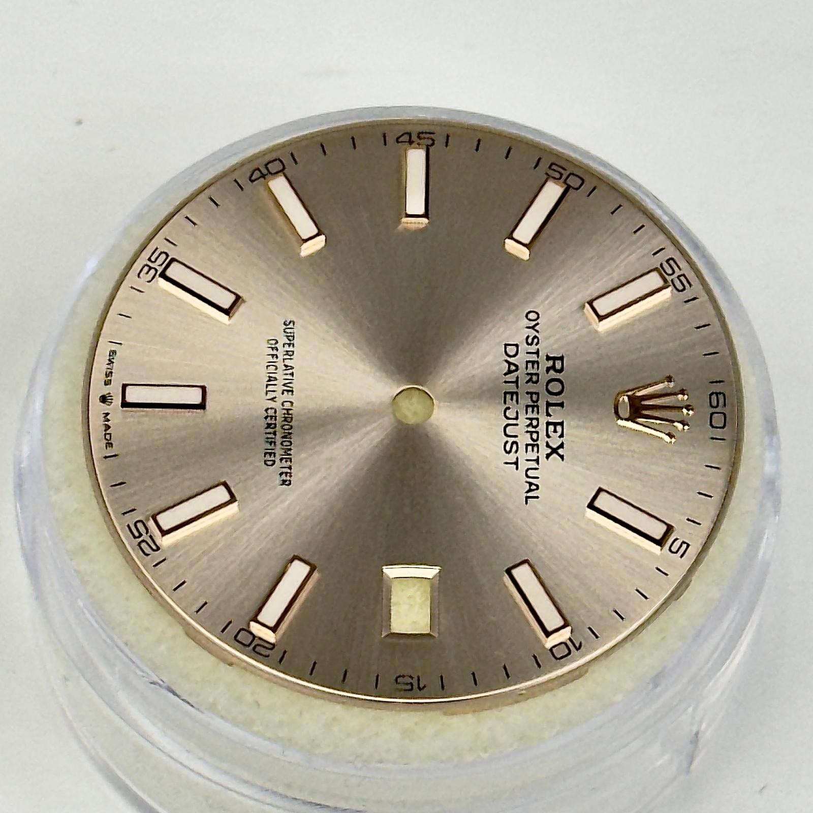 ROLEX ORIGINAL DIAL DATE-JUST SUNDUST ROSE-PINK GOLD CROWN FOR MODEL# 126300