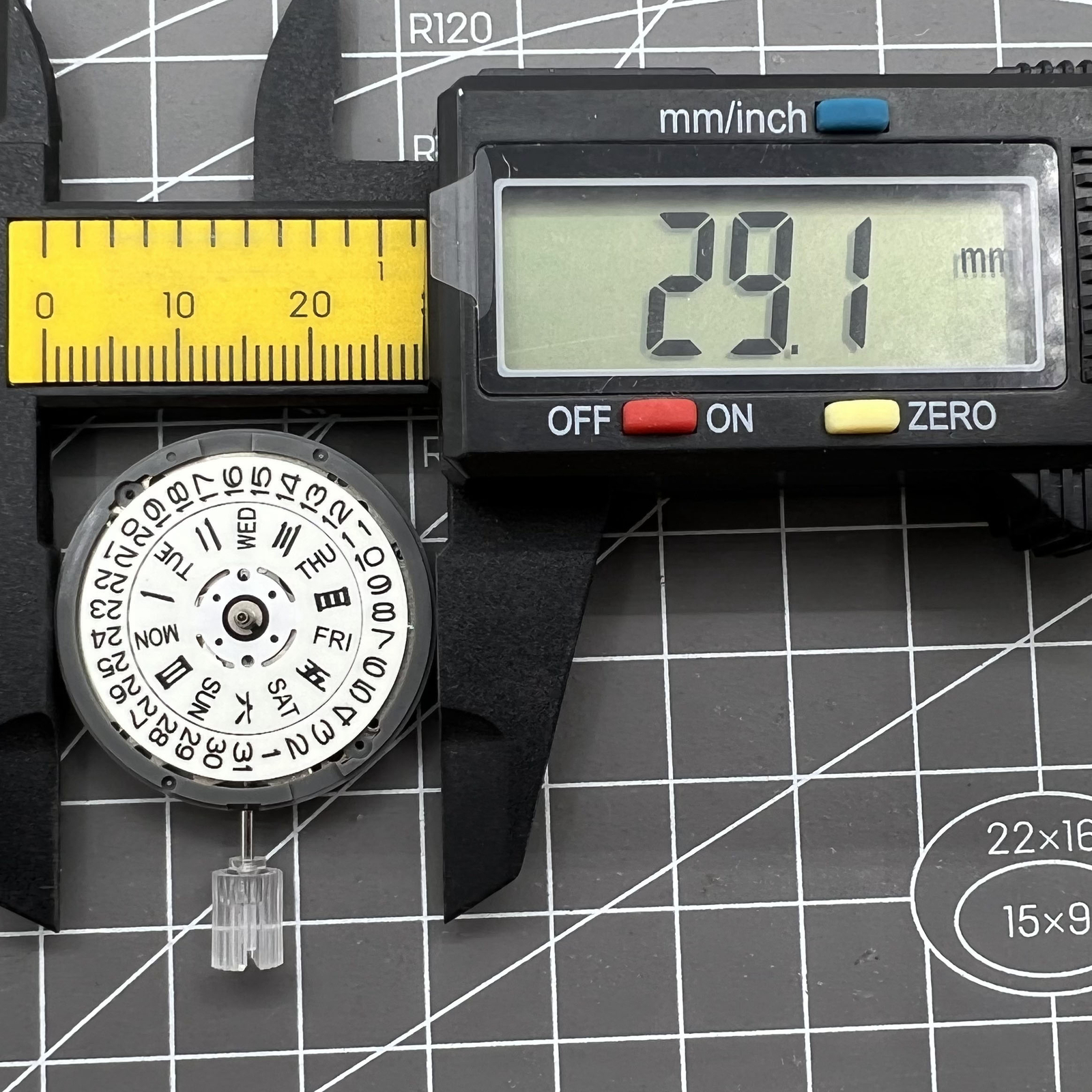 36A White Automatic Mechanical Movement Blue Lume 3/3.8 Crown Position