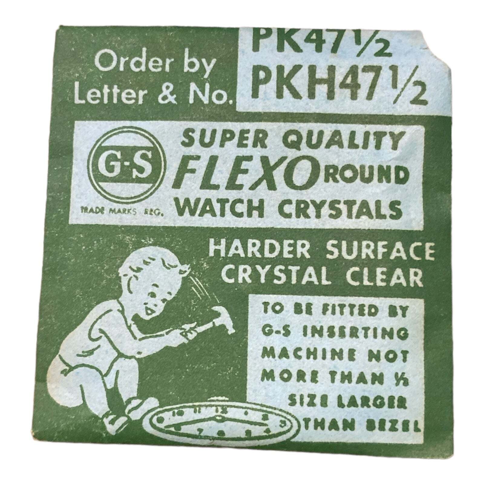 Germanow-Simon Mach (GS) PKH47 1/2 Watch Crystal NOS Part Flexo
