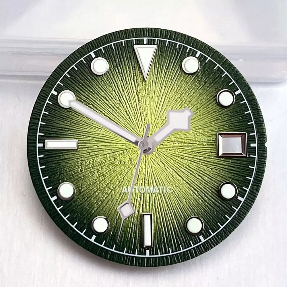 29mm Watch Dial+Hands Green Lume for 2824 PT5000 ST2130 8215 8200 Movement Parts