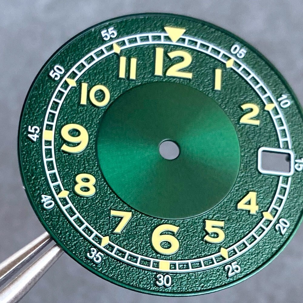 29mm Black Green Texture Super Luminous Dial + Hand Fit NH35A NH36A Mens Watch