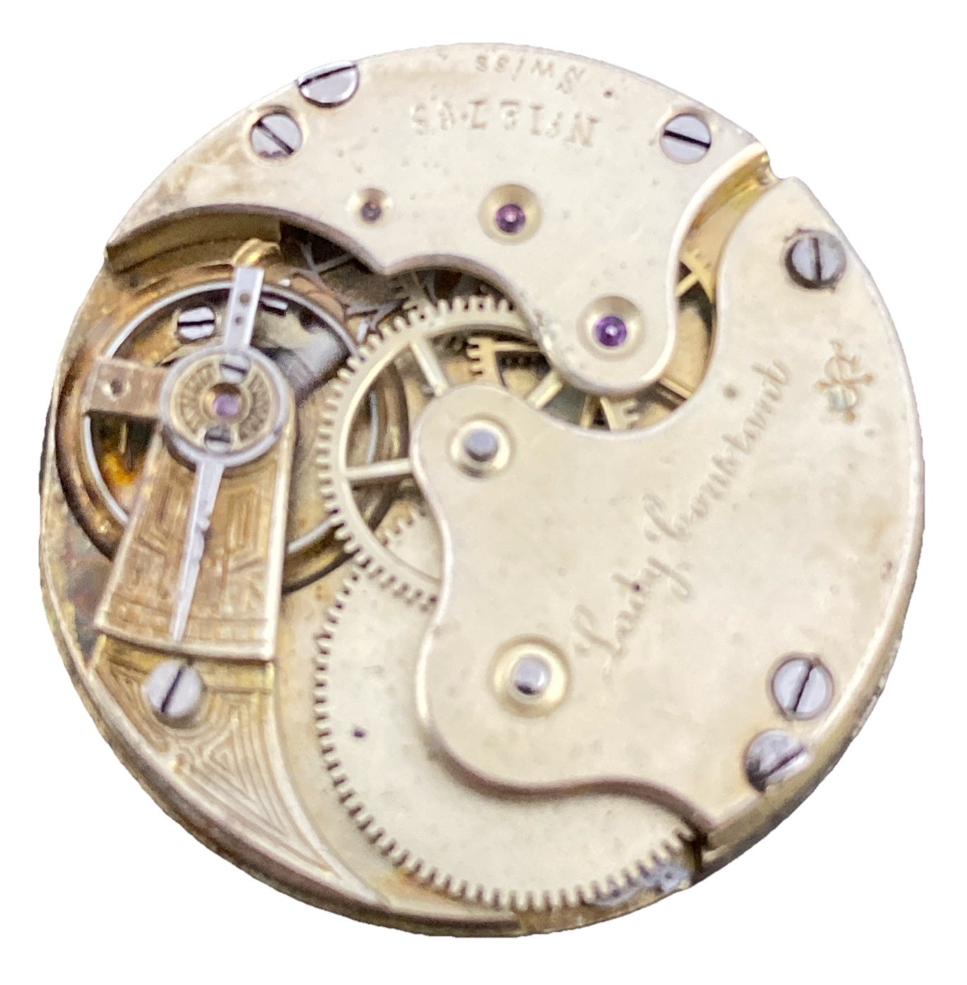 Mermod Jaccard Pocket Watch Movement Size 0s Hunter Lady Constant Ticking F8558