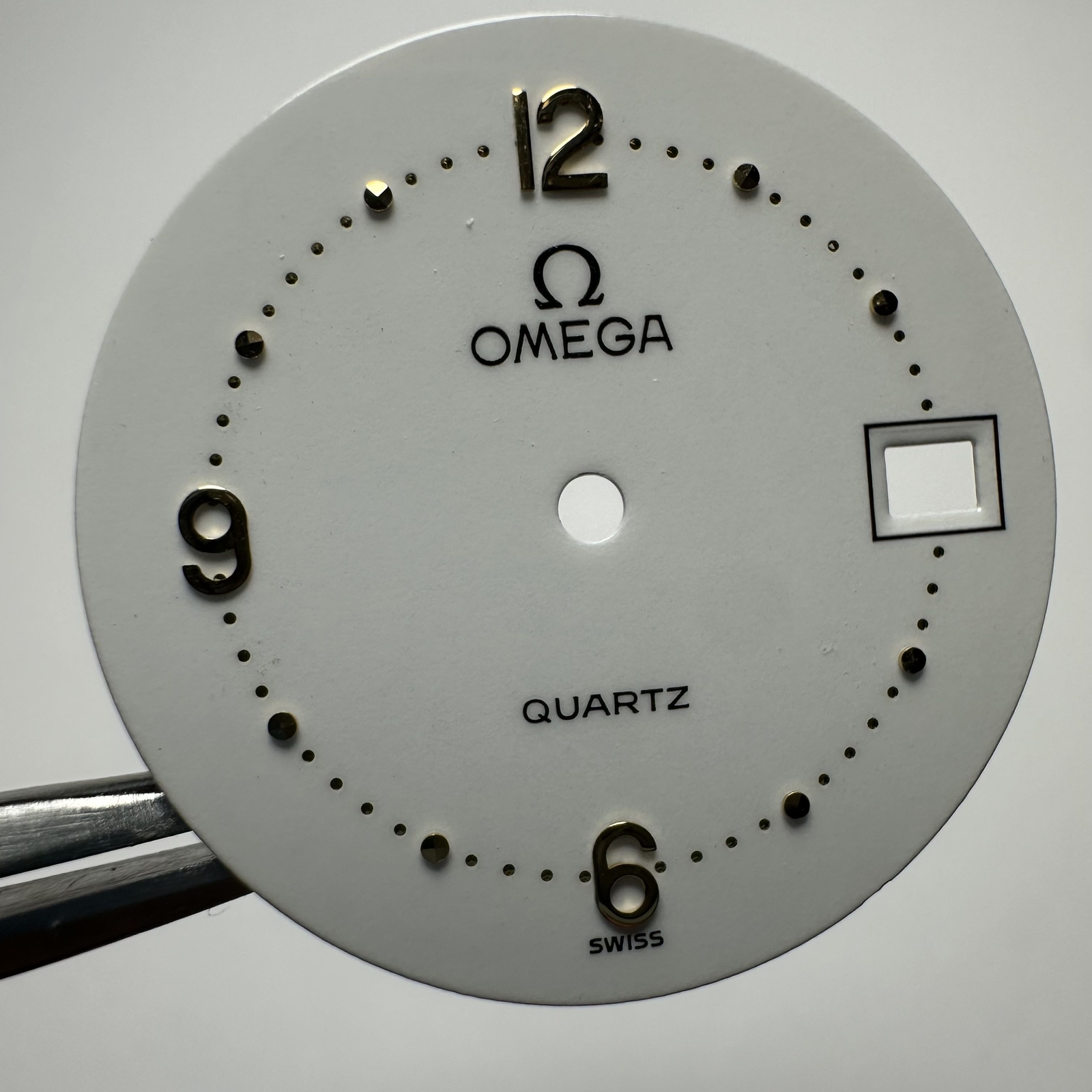 Omega NOS Rare Square White Cream Arab Dial for Quartz Model (Size in pics)