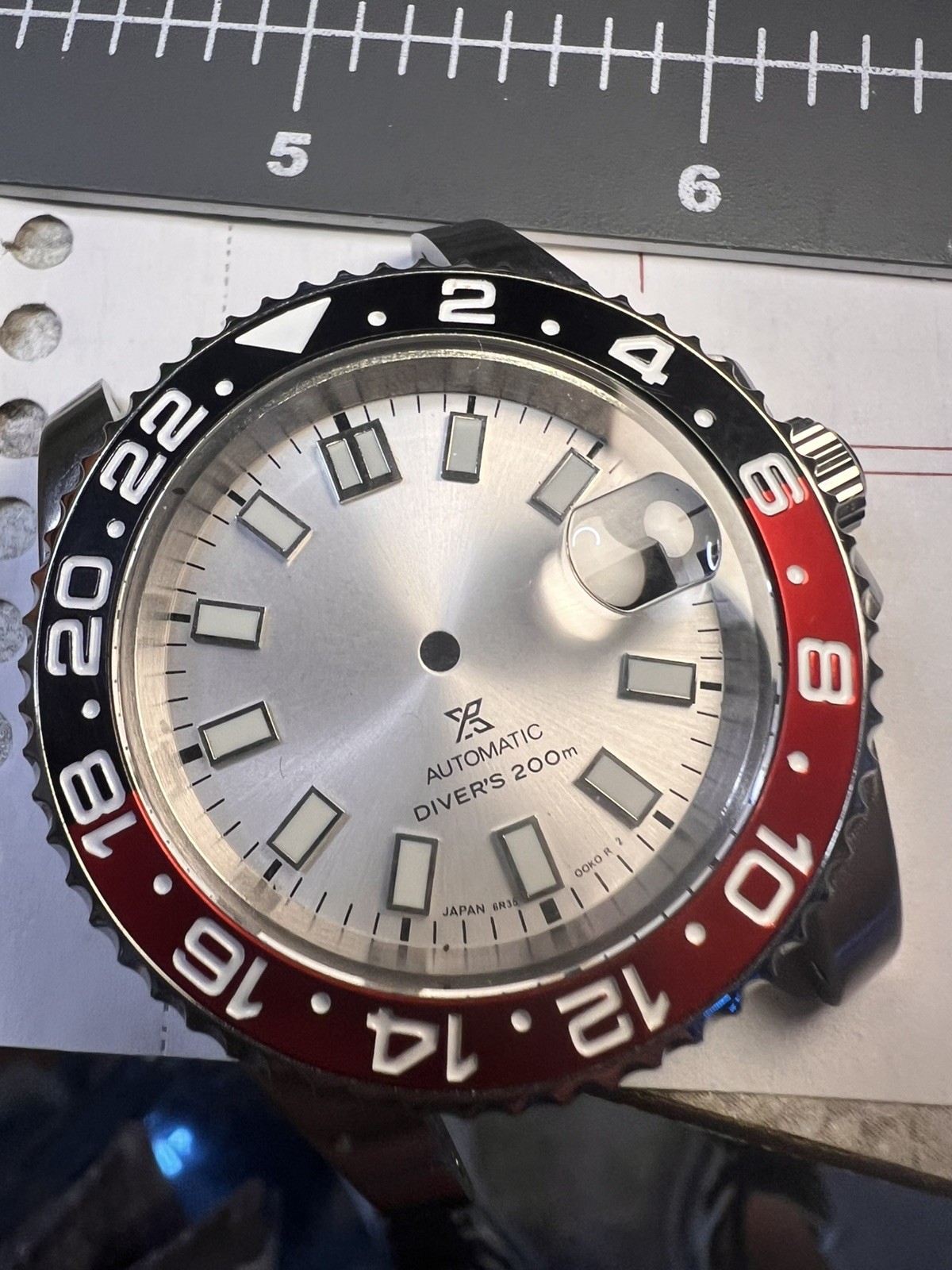 NH35 NH34 case and Dial -Coke Ceramic GMT Bezel w/Silver Dial fast ship 40mm