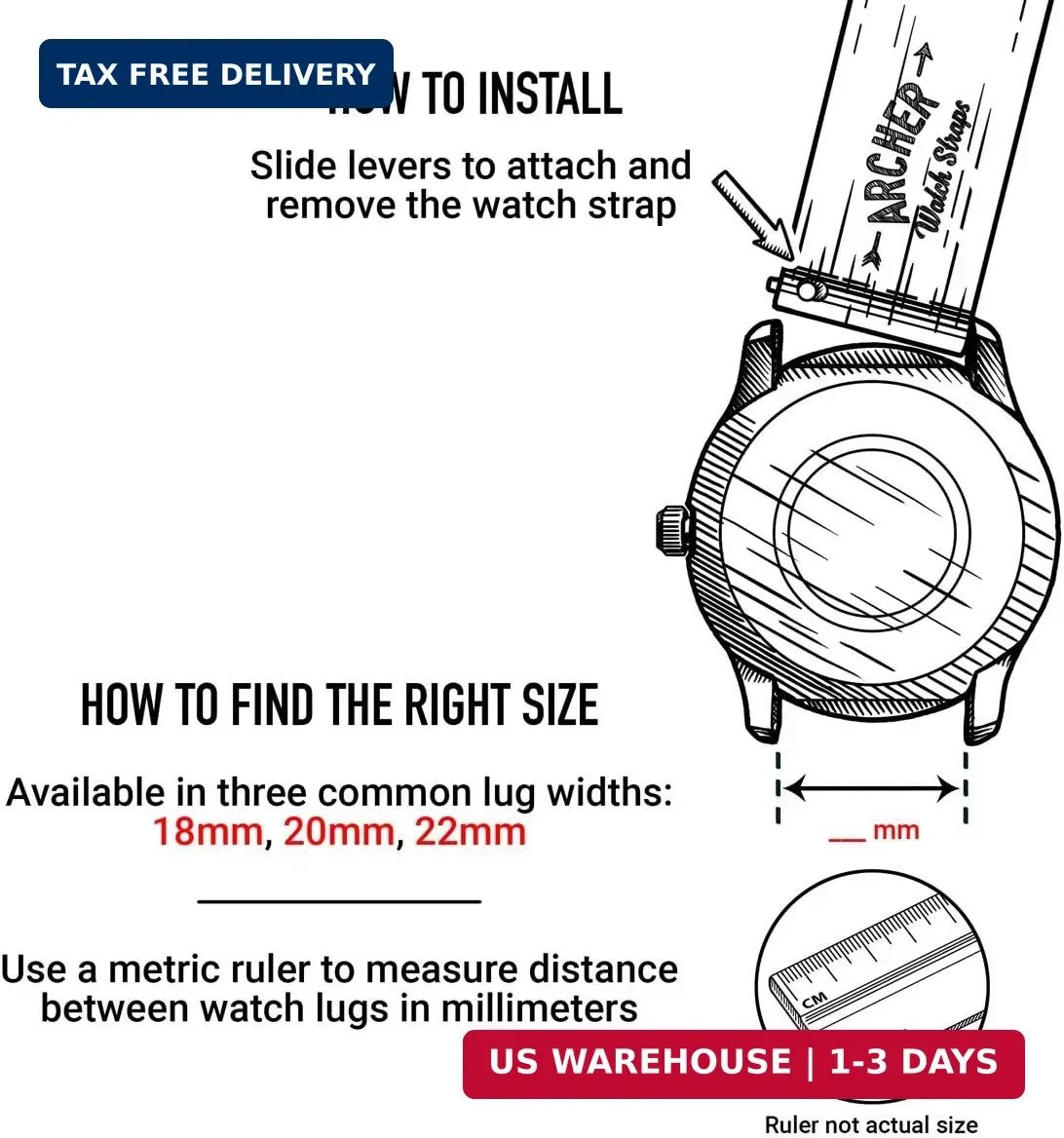 Archer Watch Straps – Quick Release Custom Fit Silicone Watch Strap