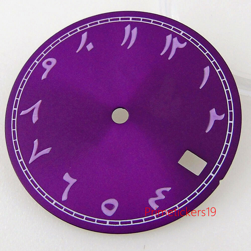 Bliger 29mm Purple/Pink/Blue/Green/Black Watch Dial Green Lume Fit NH35A NH36A