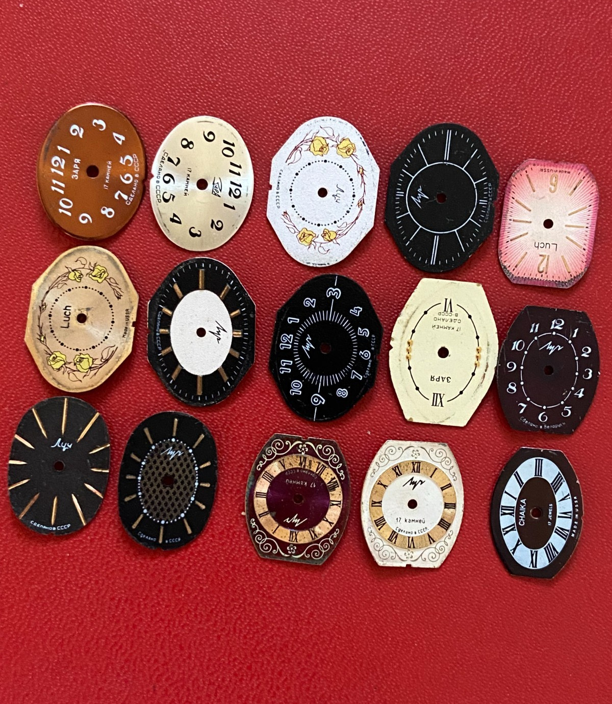 LOT of 15 Watch Faces Mixed Color Watch Vintage Dial Steam Punk