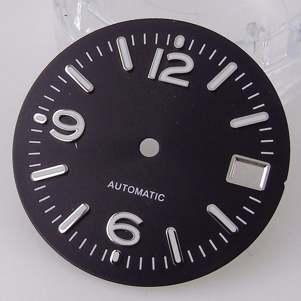 29mm Blue White Black Sterile Sunburst Watch Dial Fit Automatic NH35A NH36A Date