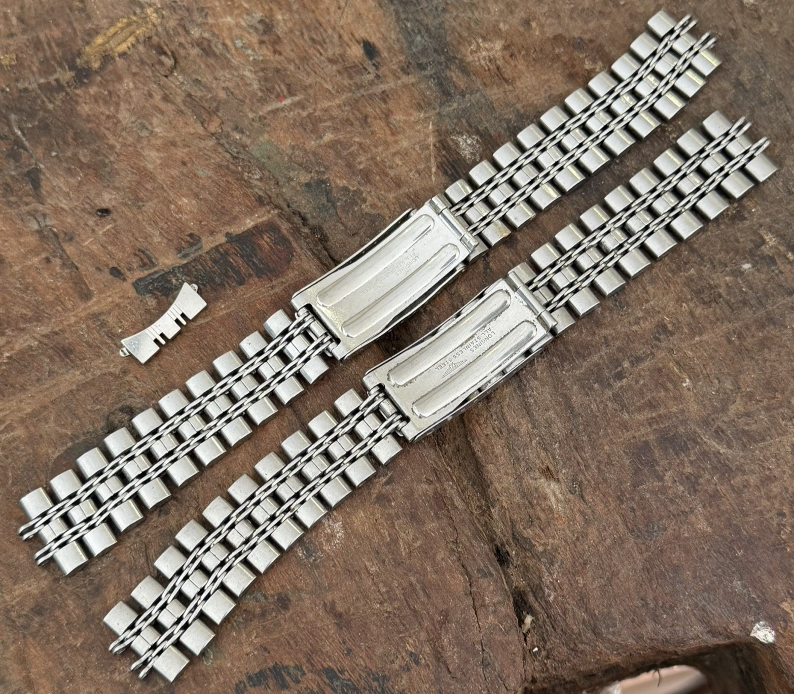 VINTAGE 2x LONGINES CONQUEST ADMIRAL SS INCOMPLETE BACELETS END LINKS MISSINGS