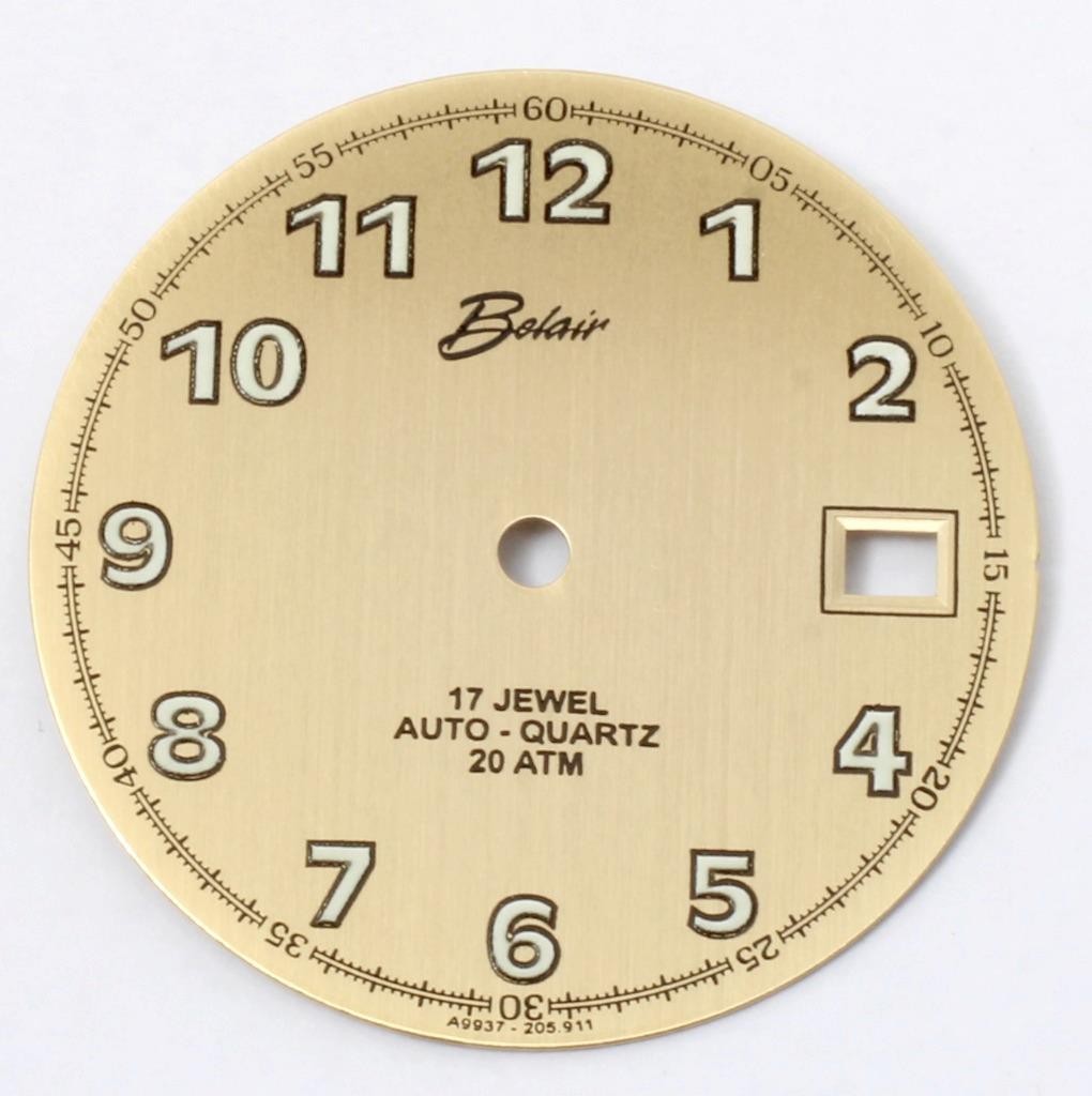 17 NOS Belair Blank Private Label 17j AutoQuartz 20ATM Watch Dials ETA 205.911