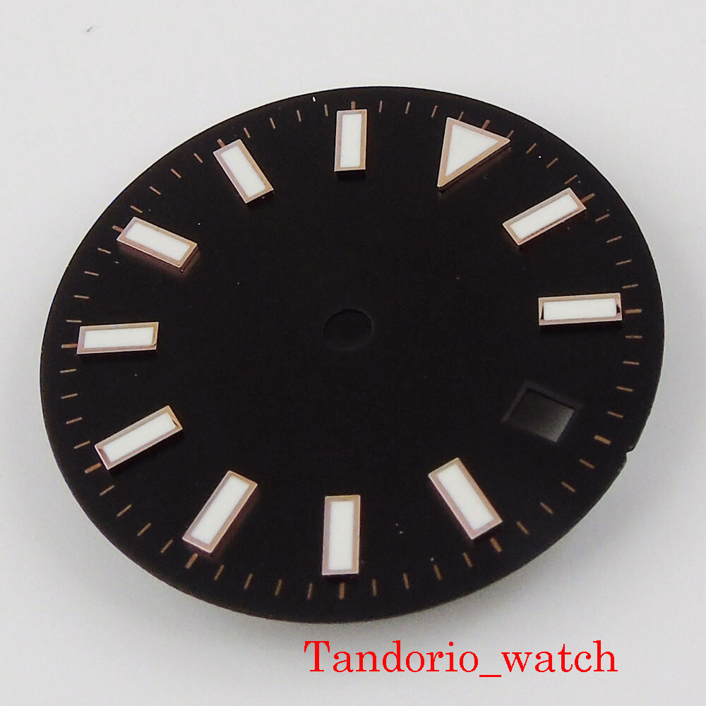 back sterile men watch dial with date window watch hand fit miyota 8215 DG 2813