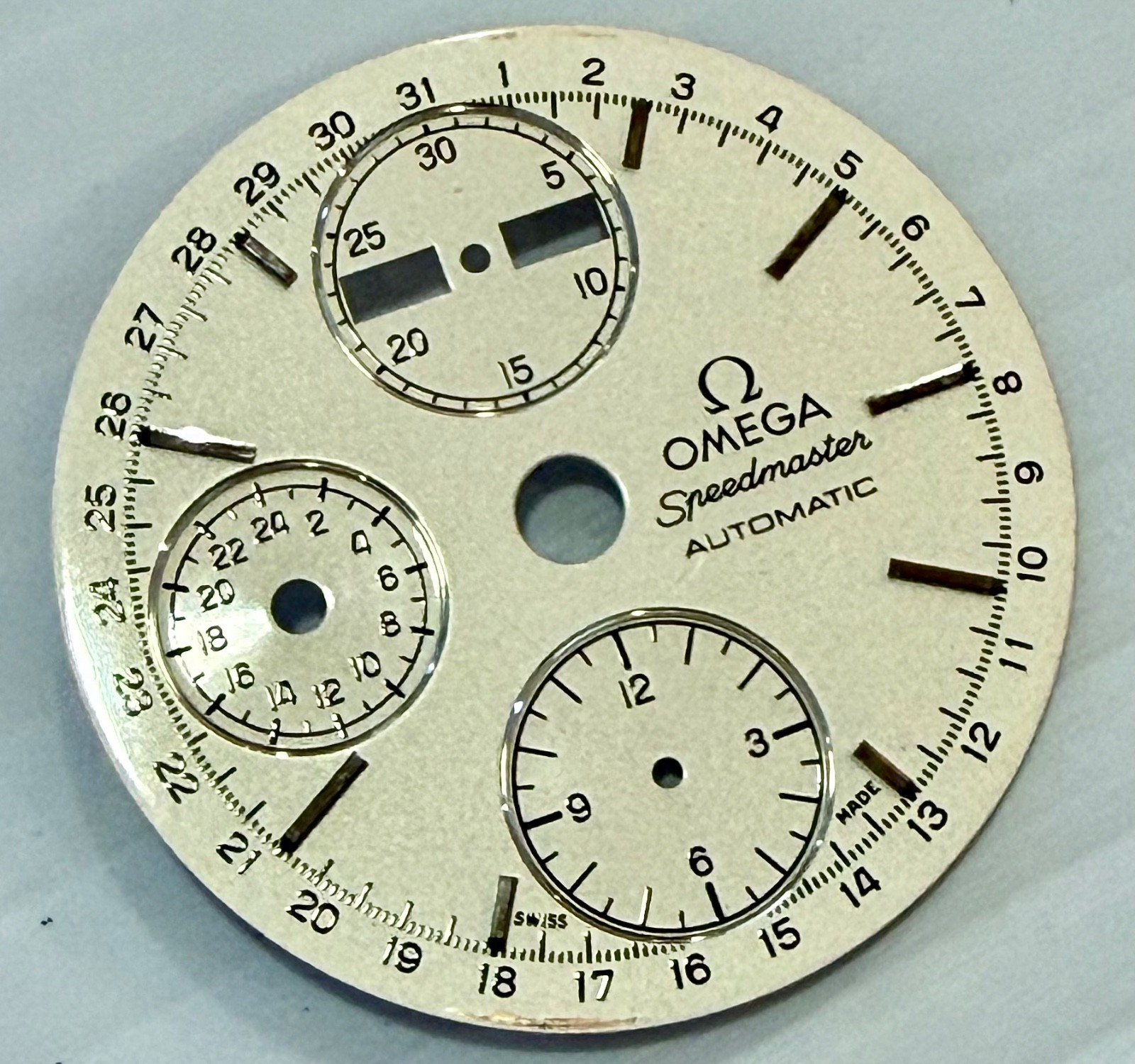 Omega Speedmaster Chrono Face, Dial, Pushers, Hands, Crown – White 3521.30.00