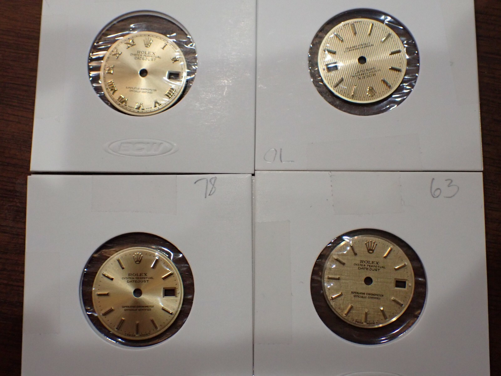 4 pcs All Different Original Rolex Lady’s Dials for 26mm Models,