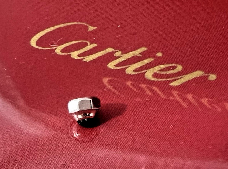 Cartier Watch Crown SANTOS WOMEN’S 18k WHITE Gold 3.70mm UNUSED Swiss Made
