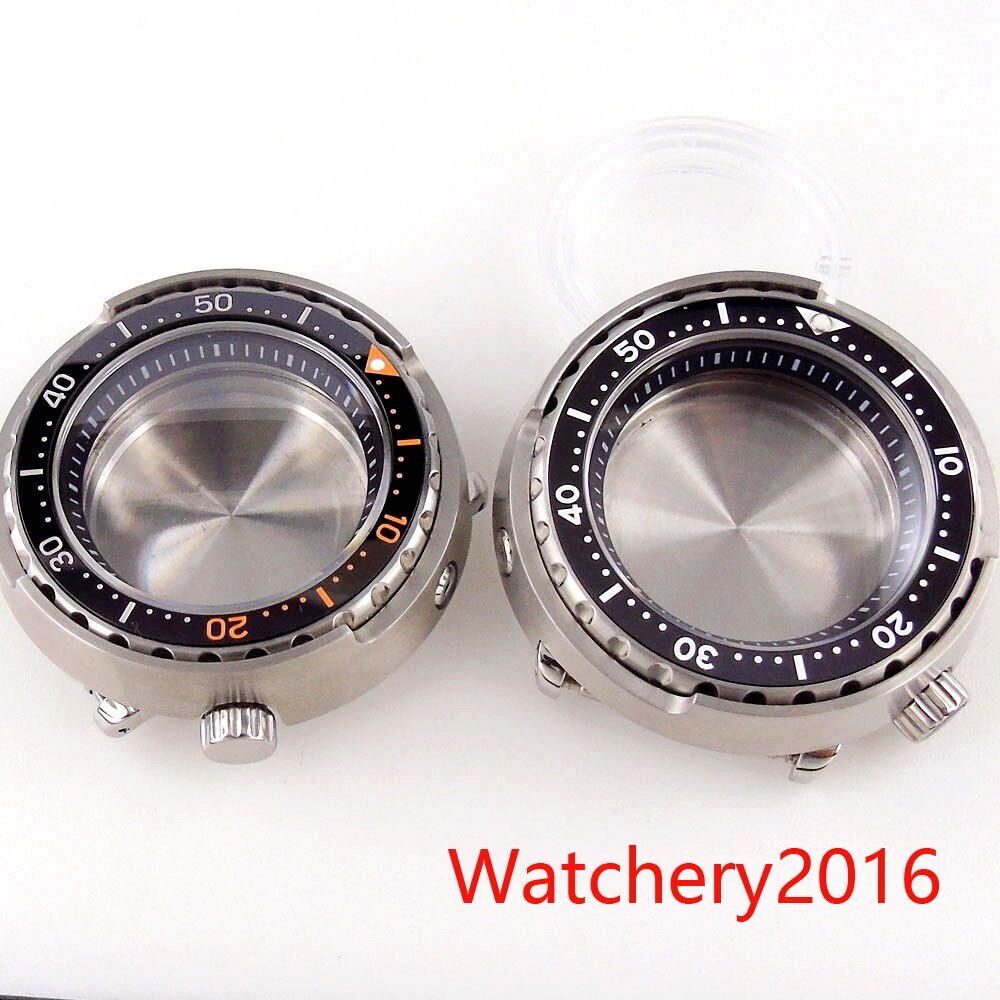 46.5mm Watch Case 4 O’clock Crown Sapphire Glass Fit Japan NH35 NH36 NH34 Watch