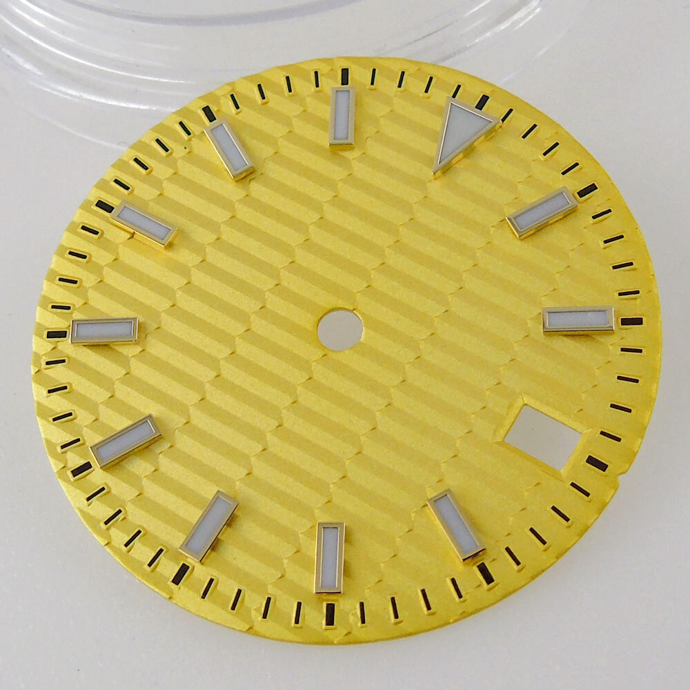 29mm Lume Watch Dial Sterile Face For NH35/NH35A Blue/Yellow/White Date Window