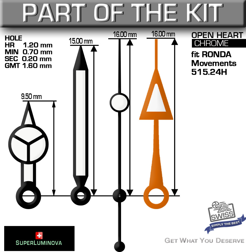 DO IT YOURSELF KIT DIVER GMT 200M CASE 45.6MM, DIAL, HANDS fit RONDA 515 QUARTZ