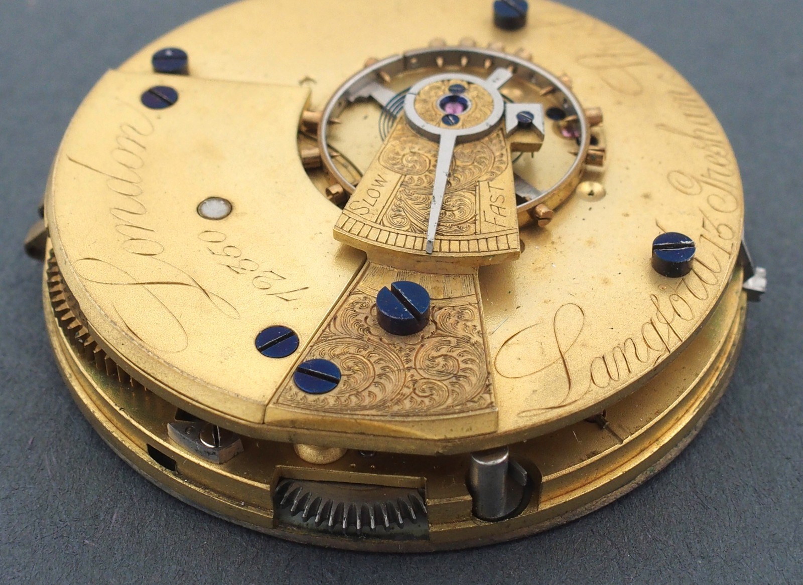 Langford 13 Gresham Street London Pocket Watch Movement for Parts Repairs #F242