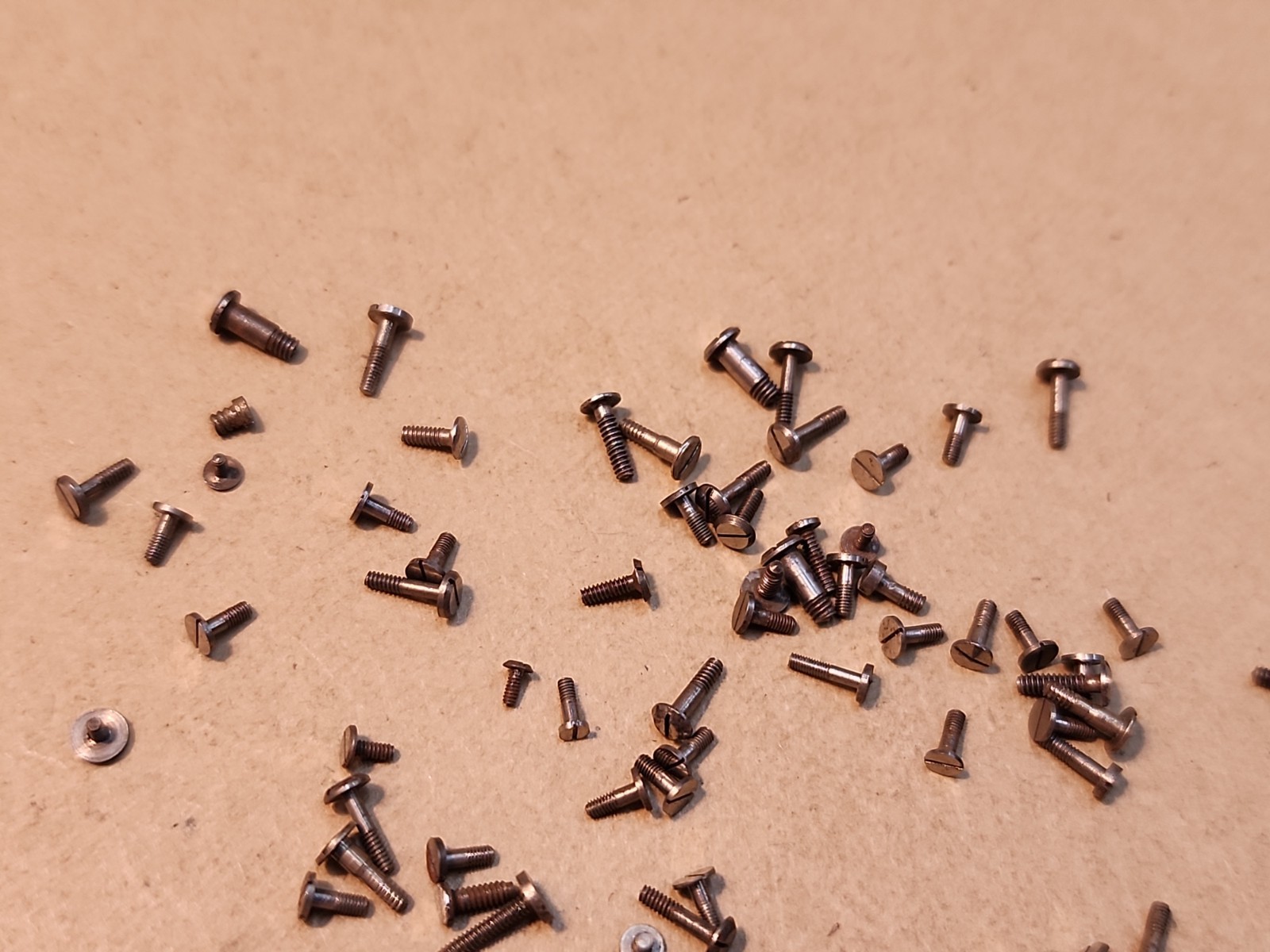 Lot Of 80 Mixed Pocket Watch/Wristwatch Case And Movement Screws Parts Spares