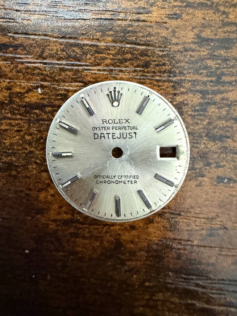 ROLEX LADIES OYSTER PERPETUAL DATE 6517 6516 6519 SILVER STICK DIAL USED COND