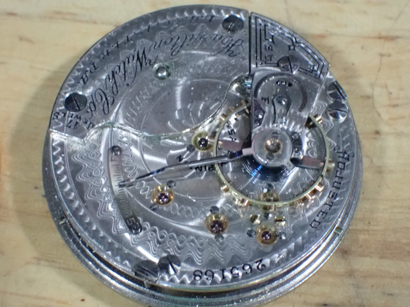 927 Hamilton 17 Jewel Ad Manual Wind Pocket Movement 18s T Lowery Colchester ILL