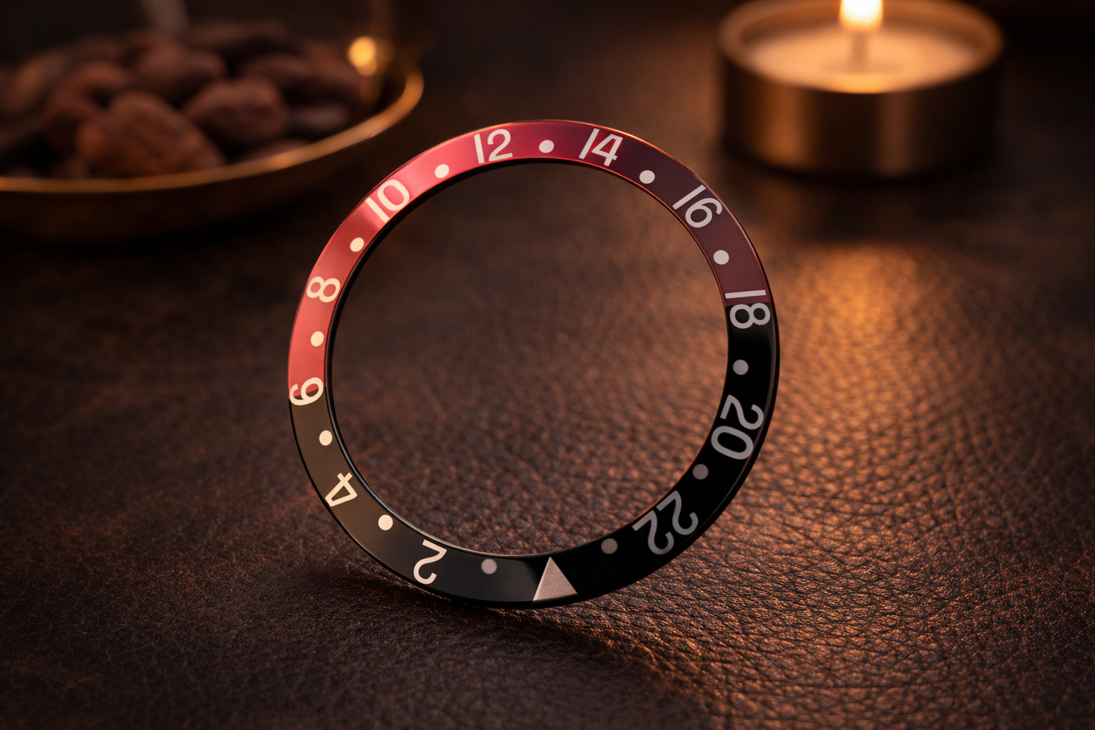 Ceramic GMT Bezel Insert 38mm – Root Beer Burgundy/Black | Premium Gloss Finish