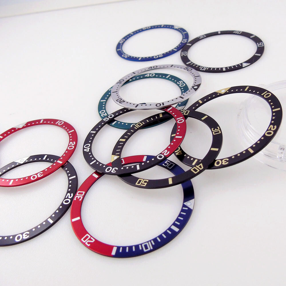 Aluminum Flat Watch Bezel Insert 39mm*32mm For 45mm Watch Case Bezel Ring Parts
