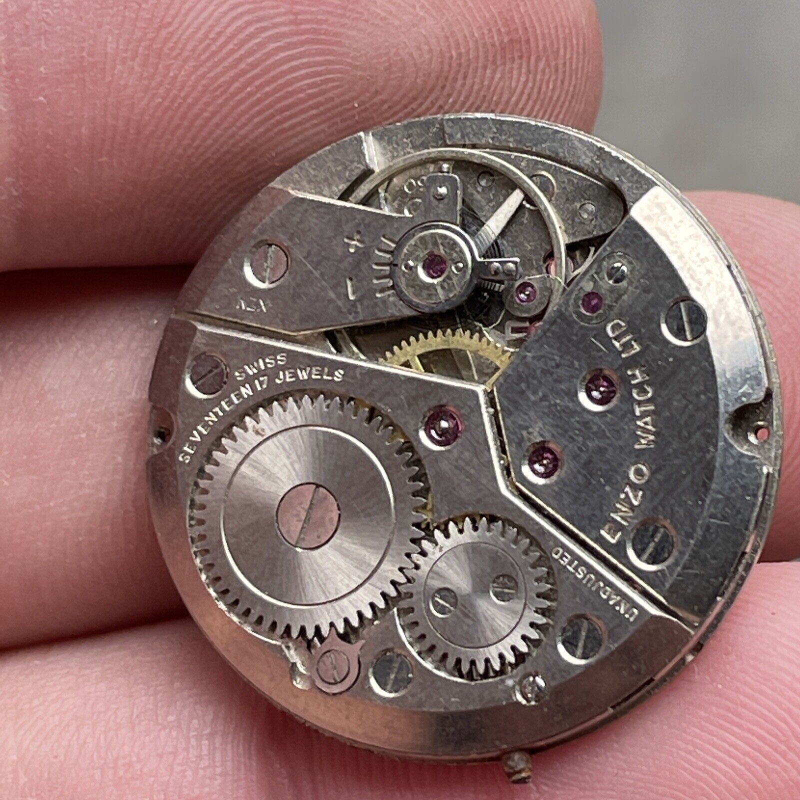 Vintage Enzo Watch Co. 17 Jewel Swiss Unadjusted Movement