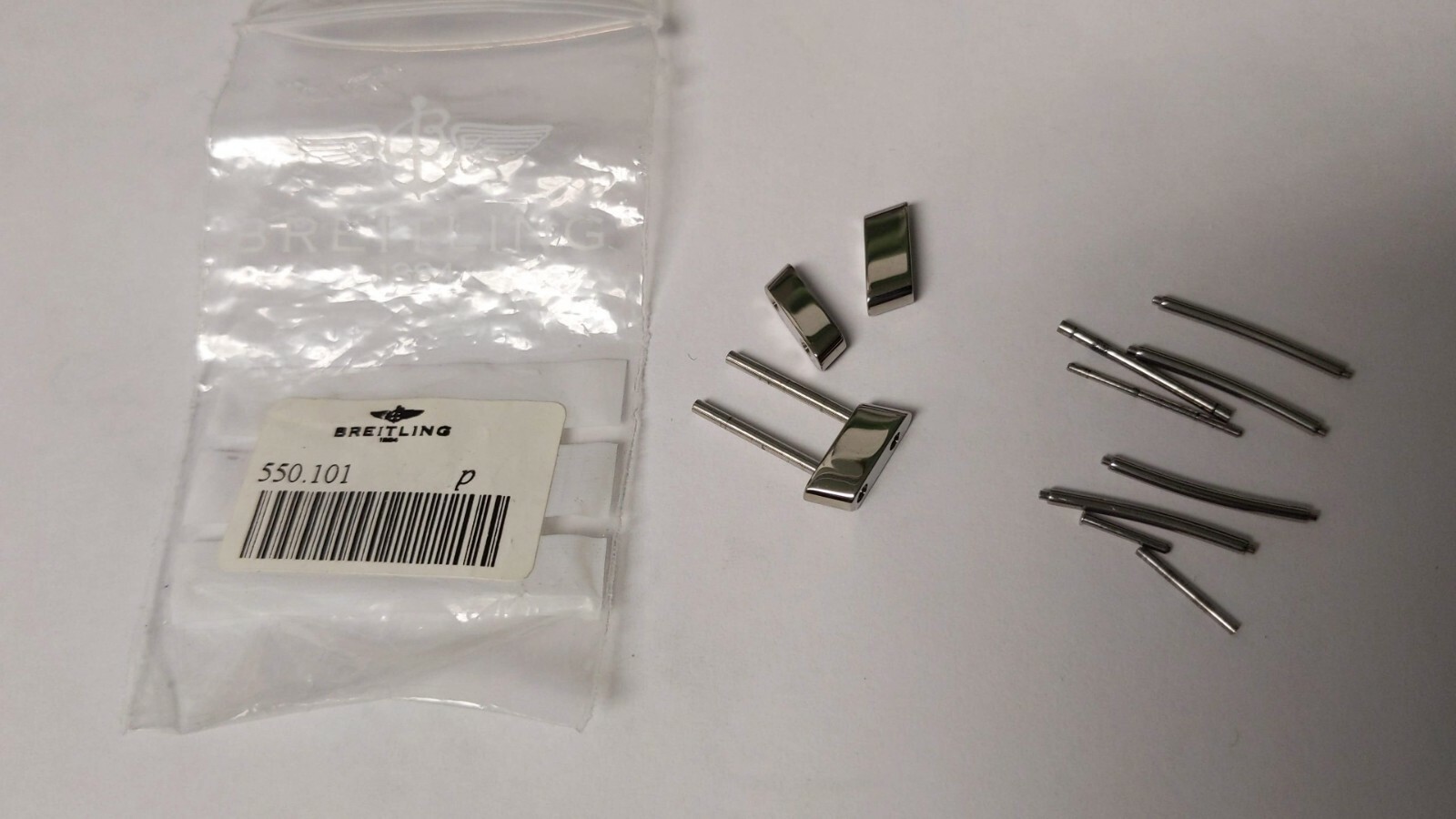 Genuine Breitling watch links 550.101, angled 11mm S/S pre-owned, 3 pieces and p