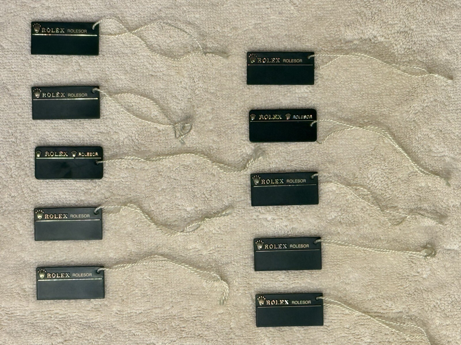 100% Authentic “BRAND NEW” Green Rolex Rolesor Rectangular Tag Set Of 10!!