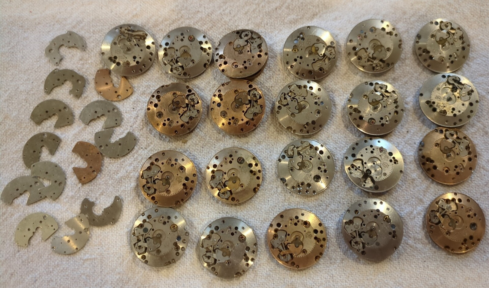 Lot Of 21 Assorted USA DRP Vintage Watch Movement Parts For Repair. See Pictures
