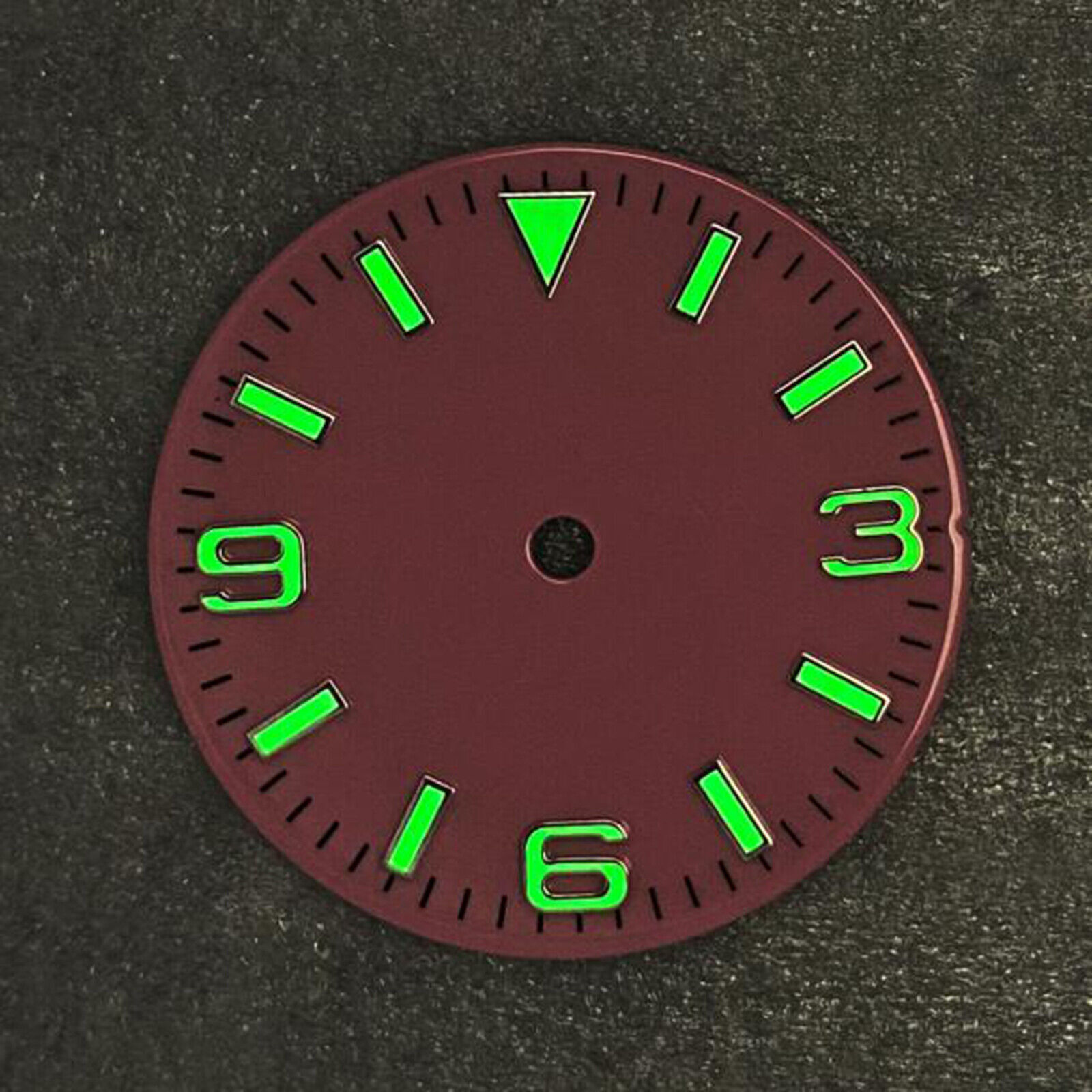 1x 28.5mm 369 Strip Nail Watch Dial Green Luminous for NH35/36/4R/7S Movement