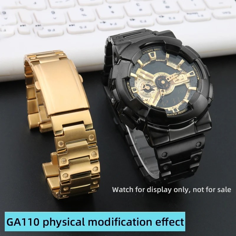 GA-110 Mod kit For Casio GA-110GB GA100 GA-120 Metal BEZEL Watch Case SteelStrap