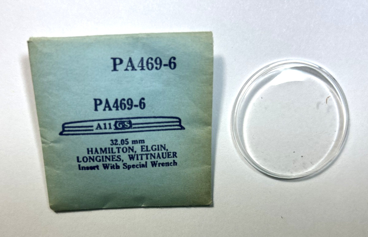 HAMILTON ELGIN LONGINES WITTNAUER ROUND PLASTIC WATCH CRYSTAL PA 469-6