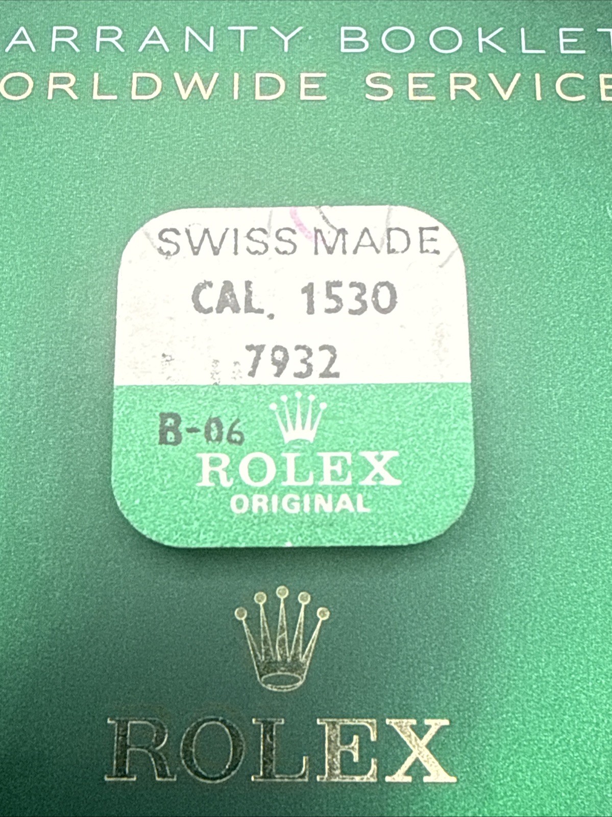 Rolex In-Setting For Balance Upper / Lower Part 7932 Authentic 1530 One Jewel