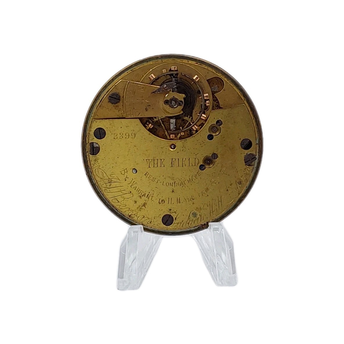 JW Benson 43.8mm London Movement Sunk Enamel Dial Pocket Watch Parts 1466