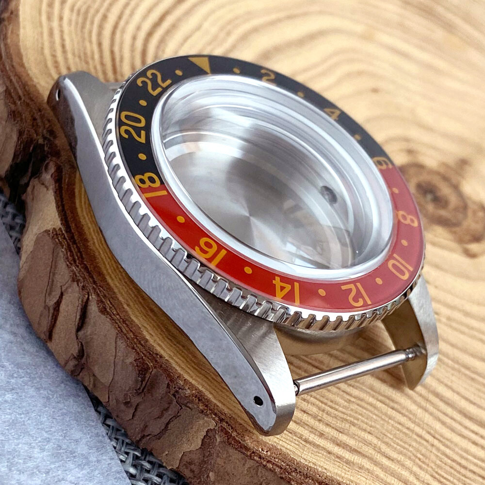 38mm Stainless Steel Brushed 200M Diver Watch Case Fit NH34 NH35 Domed Sapphire