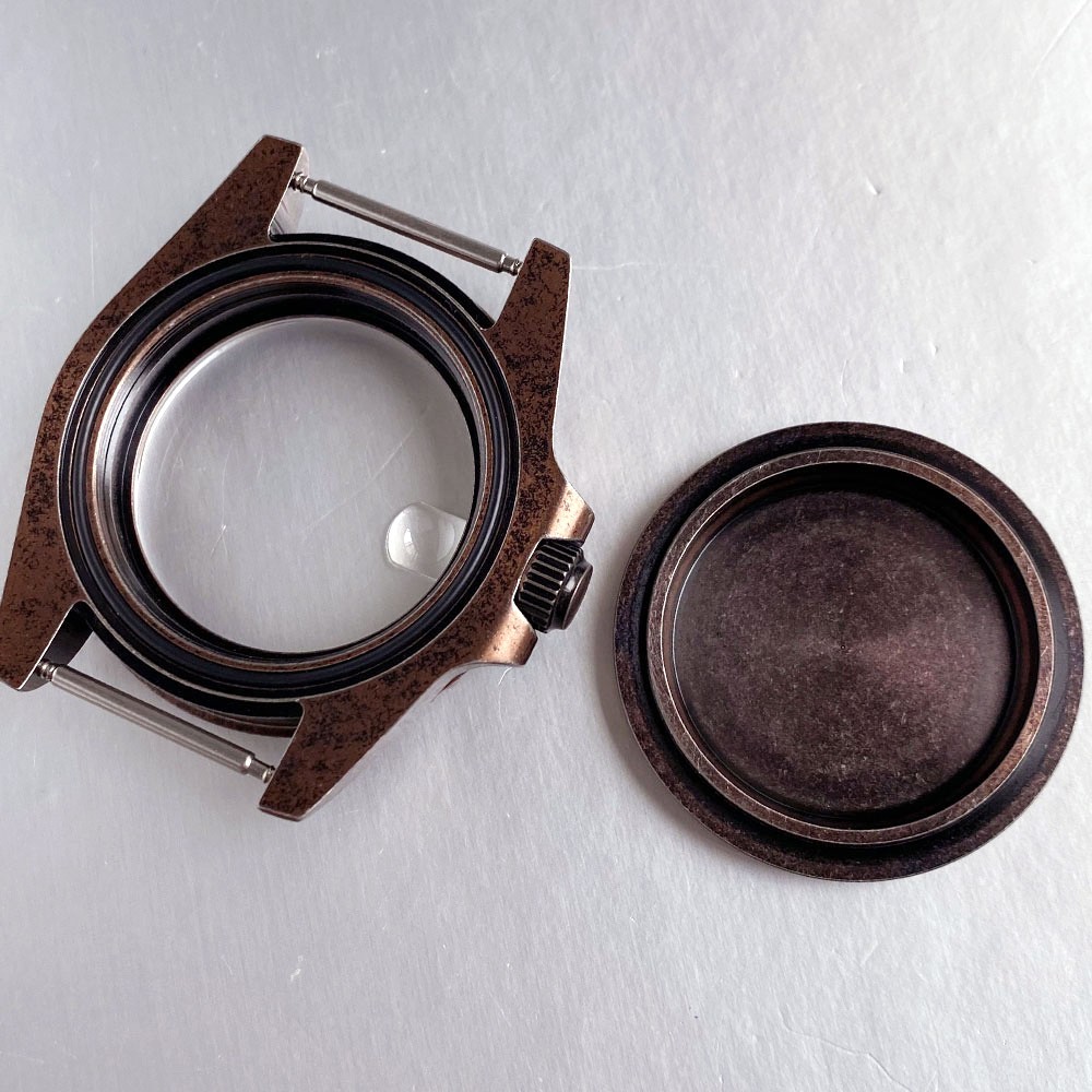 40mm Sapphire Watch Case Copper Plated fit NH34 NH35 NH36 2824 120 click bezel