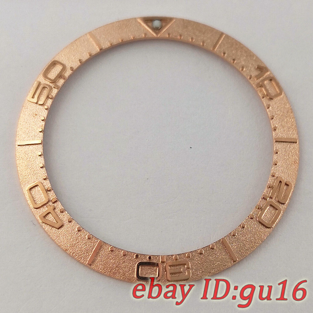 38mm Gold Black Silver stainless steel bezel insert for 40mm men automatic watch