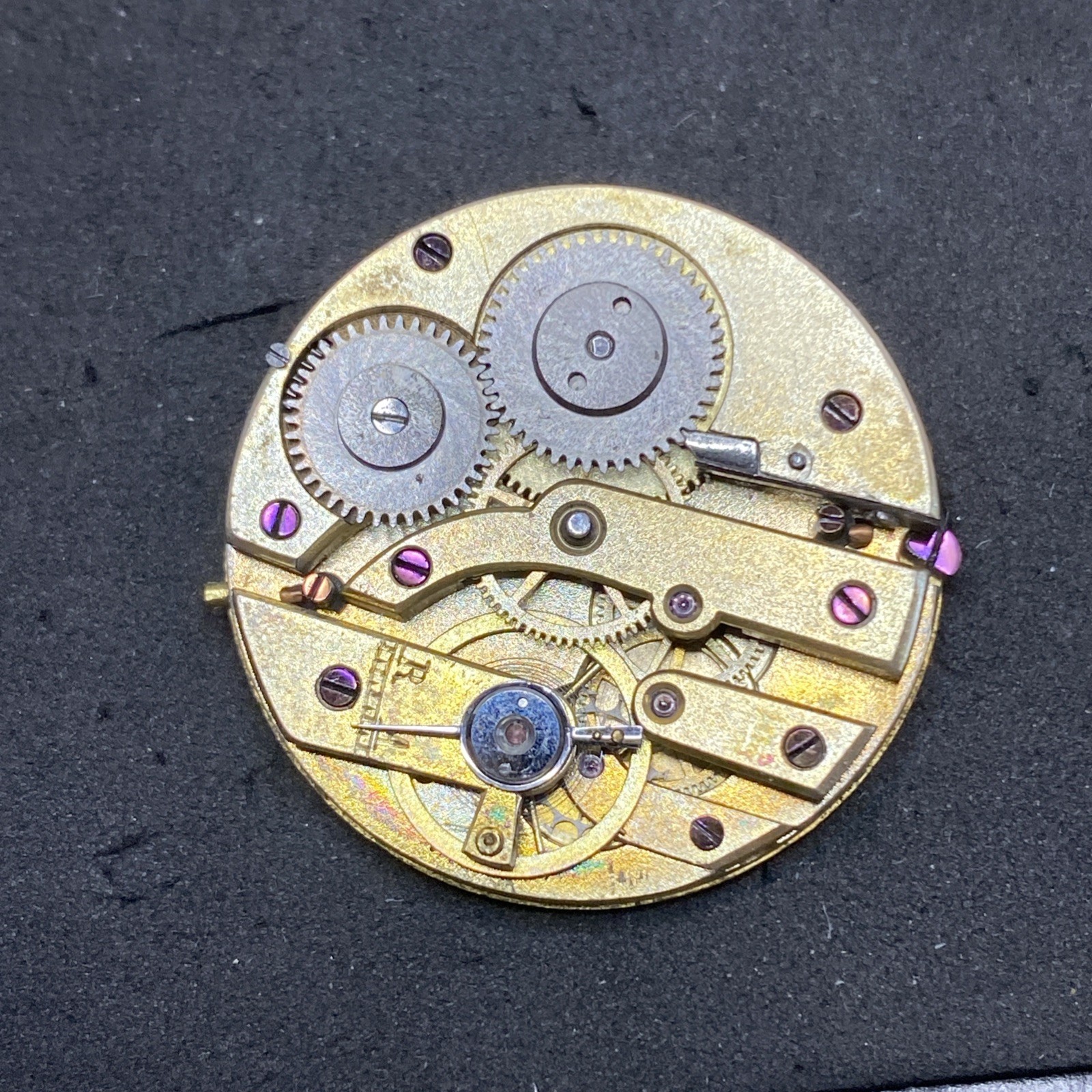 Swiss Pocket Watch Movement Size 0s Crystal Hands Openface Cylinder Parts F8527