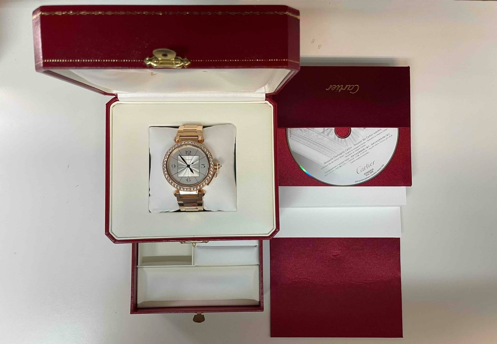 Cartier Pasha 18k Rose Gold with Factory Diamond Bezel 42 mm Ladies Watch 2770