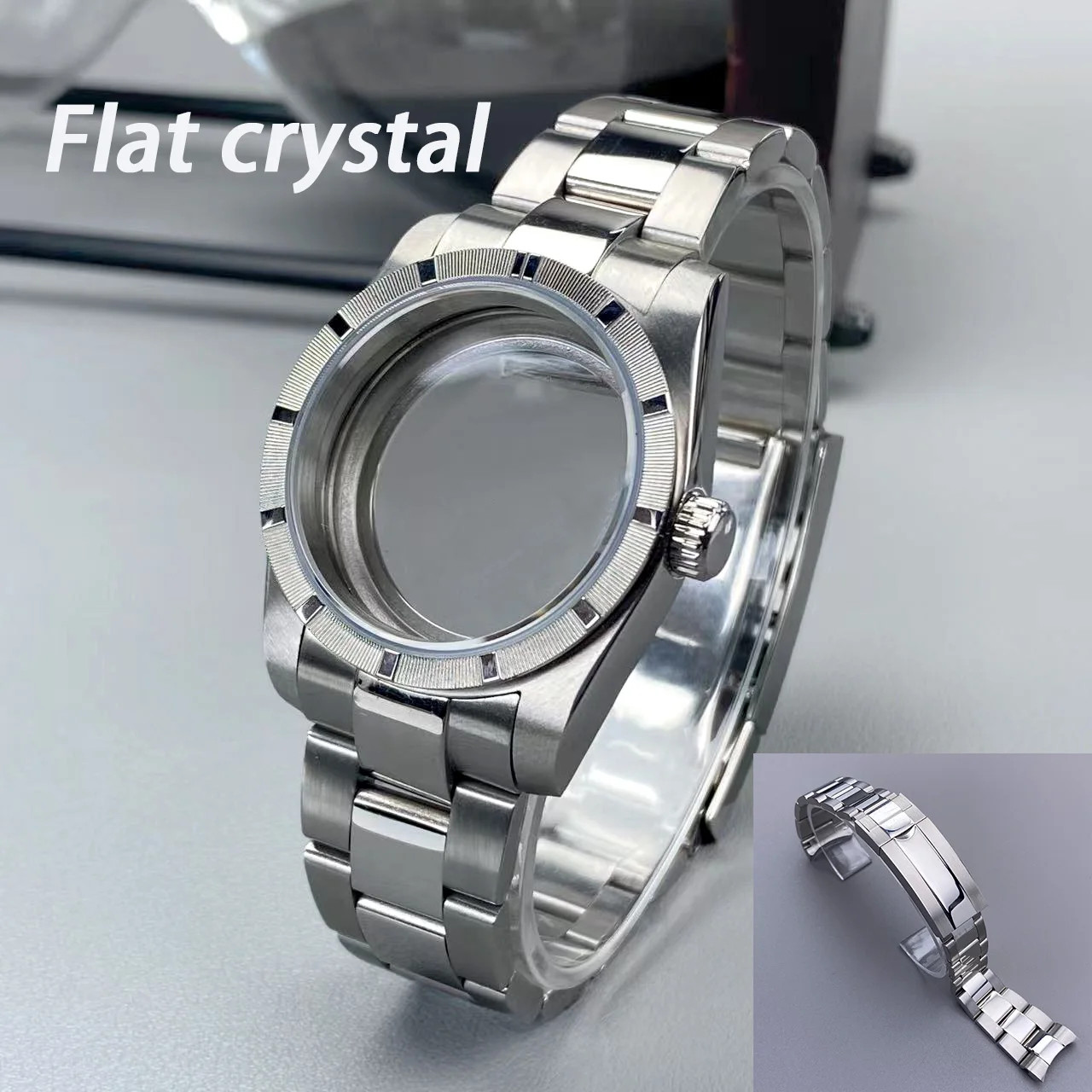 High-Quality NH35 Case 36Mm Engine Turned BEZEL Stainless Steel for AK Parts Rep
