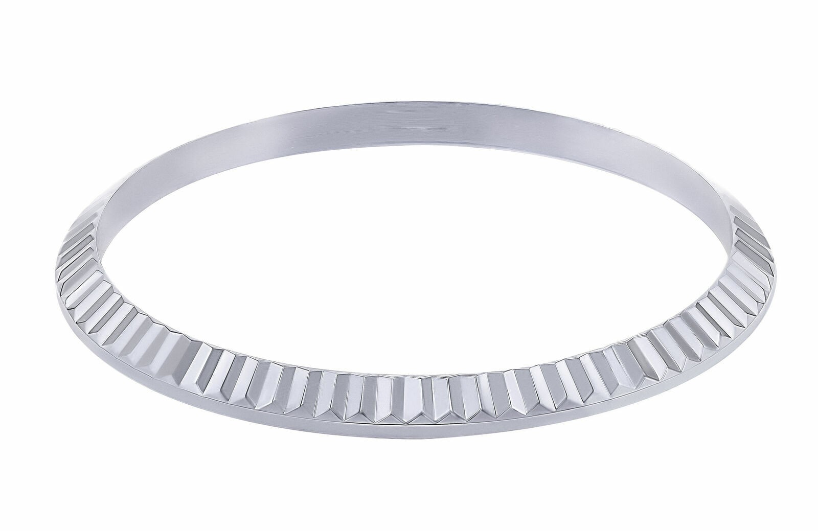 18K White Gold Fluted Bezel For Rolex Datejust 116200, 116234, 116244, 116264