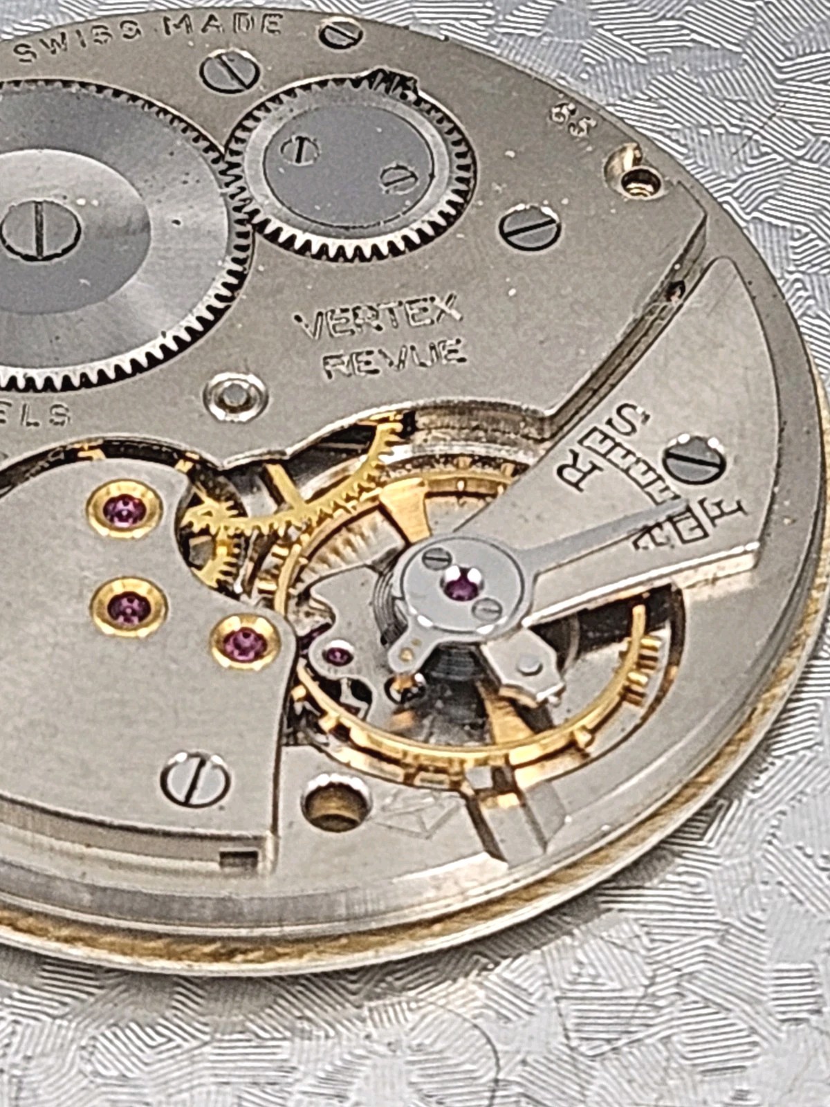 Vintage Vertex Revue cal 65 Pocket Watch Movement & dial – Garrard